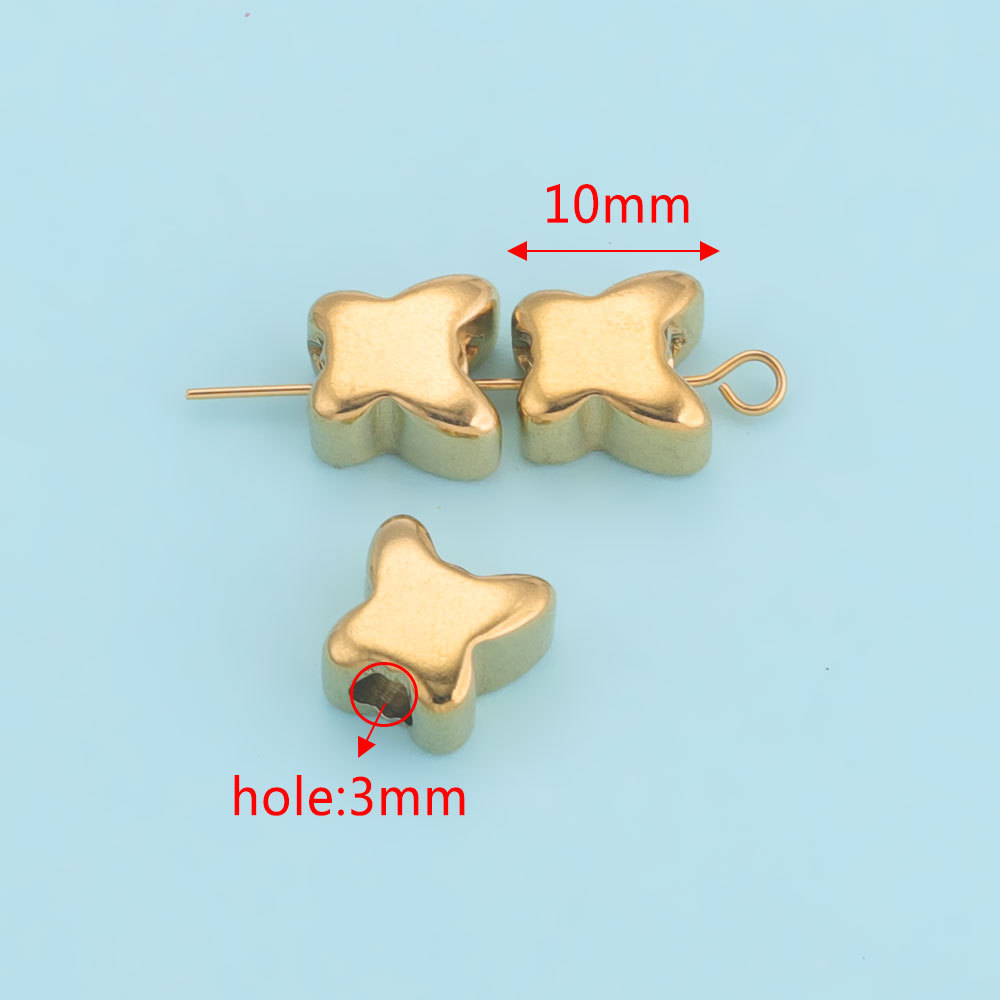 20 pcs/bag Stainless Steel Drilled Beads, DIY Accessories