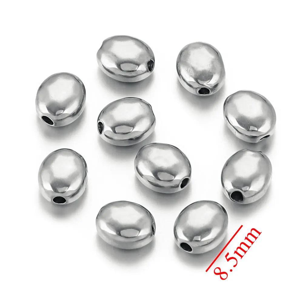20 pcs/bag Stainless Steel Oval Teardrop Beads DIY Accessories
