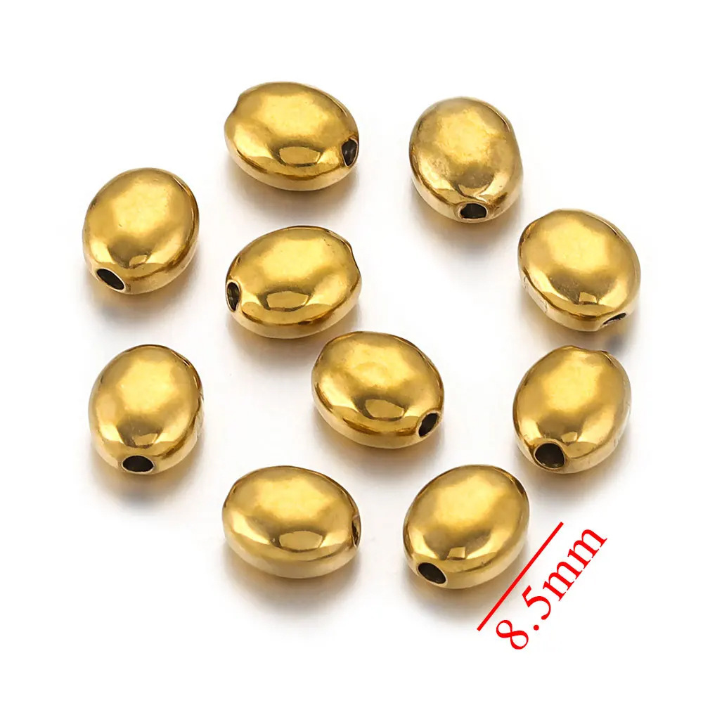 20 pcs/bag Stainless Steel Oval Teardrop Beads DIY Accessories