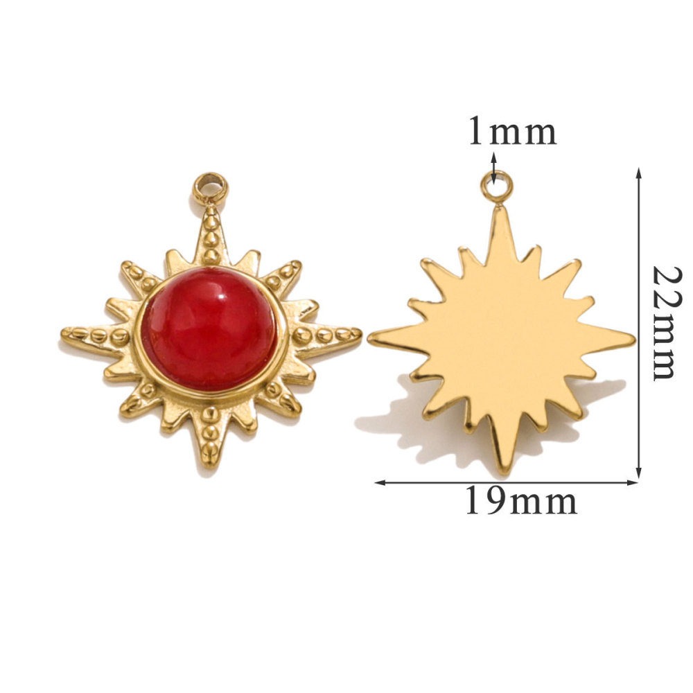 10 pcs/bag Stainless Steel Classic Eight-Pointed Star Pendant DIY Accessories