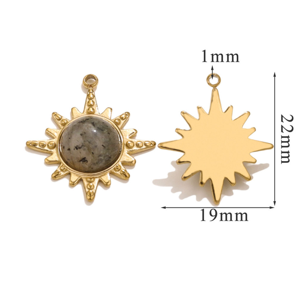 10 pcs/bag Stainless Steel Classic Eight-Pointed Star Pendant DIY Accessories