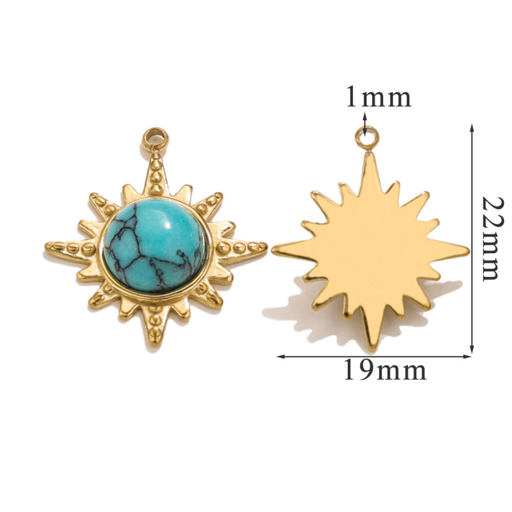 10 pcs/bag Stainless Steel Classic Eight-Pointed Star Pendant DIY Accessories