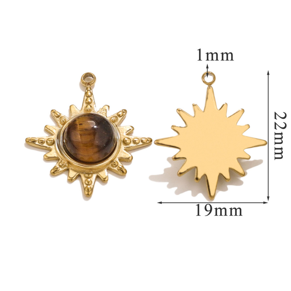 10 pcs/bag Stainless Steel Classic Eight-Pointed Star Pendant DIY Accessories