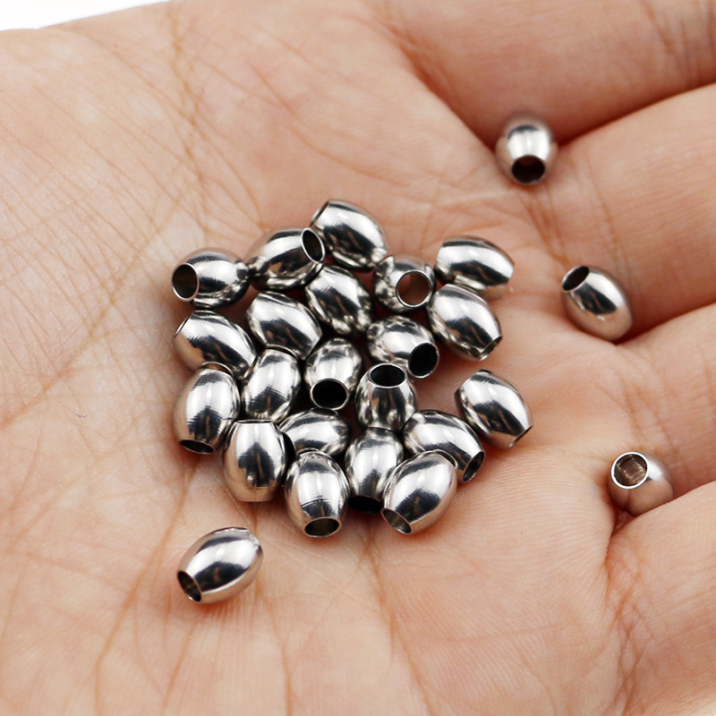 200 pcs/bag Stainless Steel Through-Hole Beads DIY Accessories