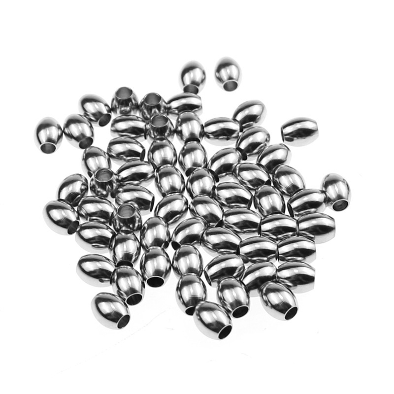 200 pcs/bag Stainless Steel Through-Hole Beads DIY Accessories