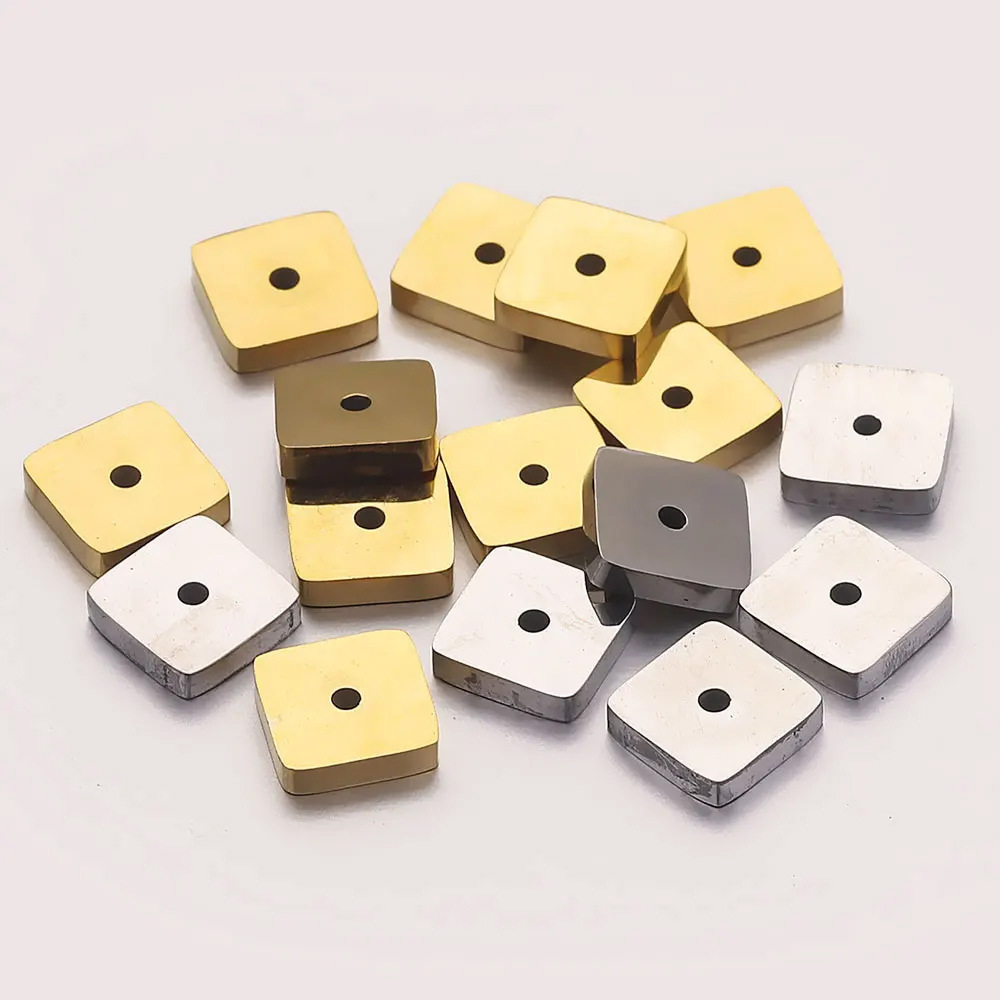 50 pcs/bag Stainless Steel Square Spacer Beads DIY Accessories