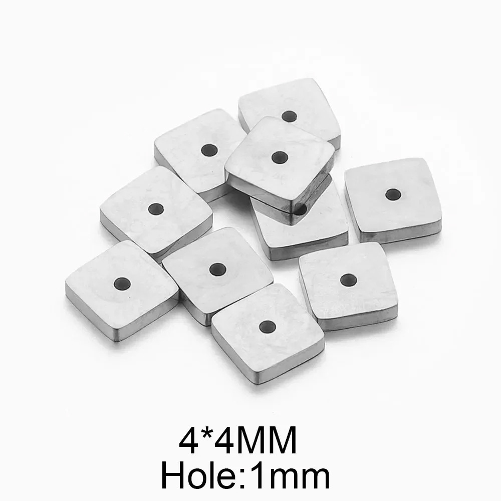 50 pcs/bag Stainless Steel Square Spacer Beads DIY Accessories