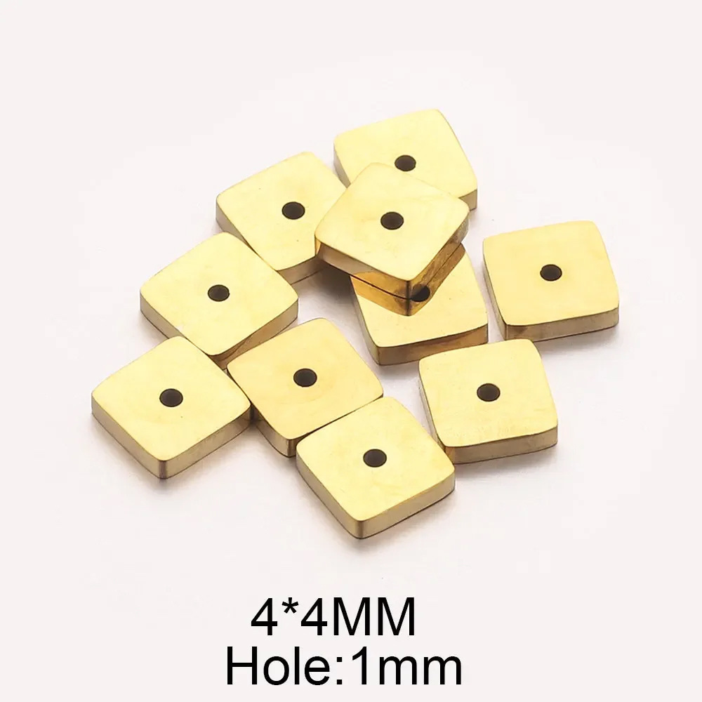 50 pcs/bag Stainless Steel Square Spacer Beads DIY Accessories