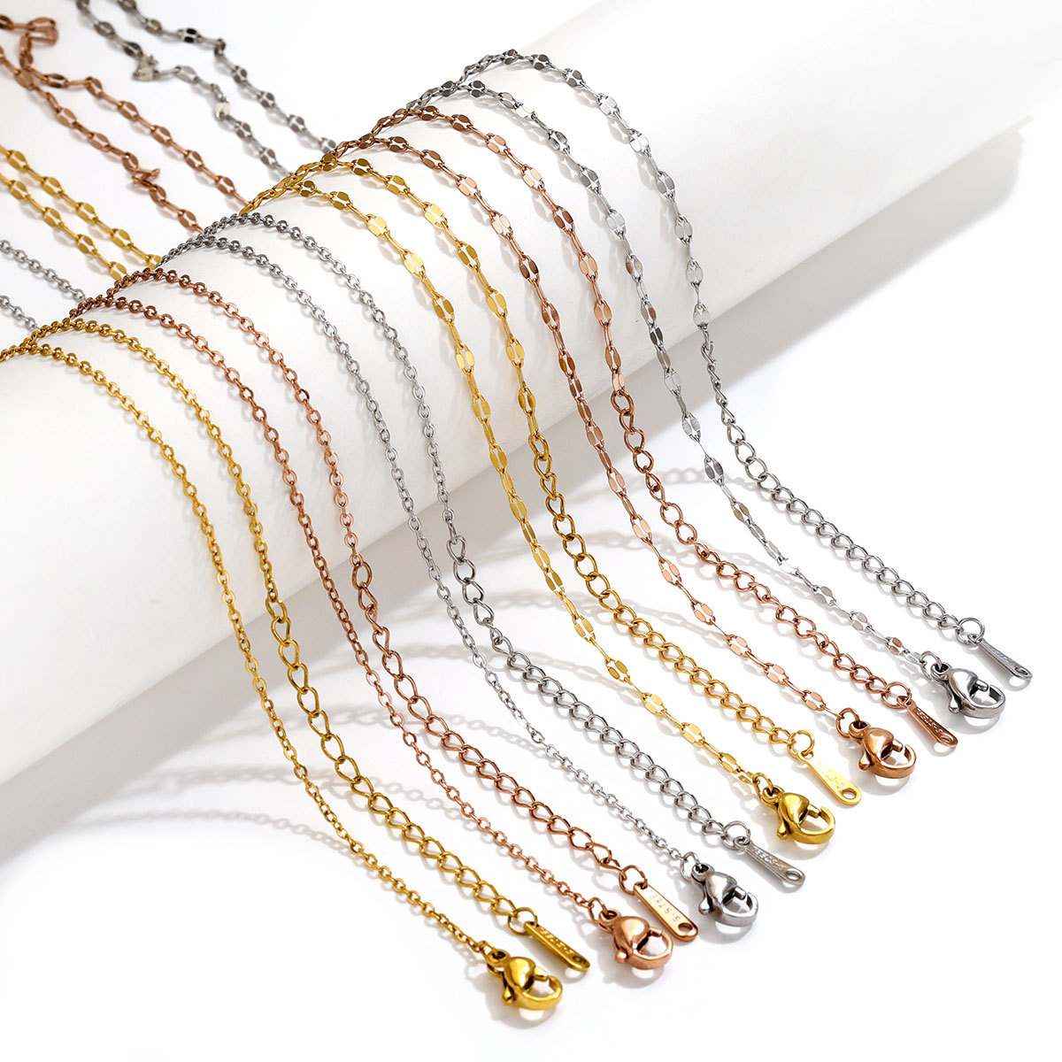 50 pcs/bag Stainless Steel Necklace Chain DIY Accessories