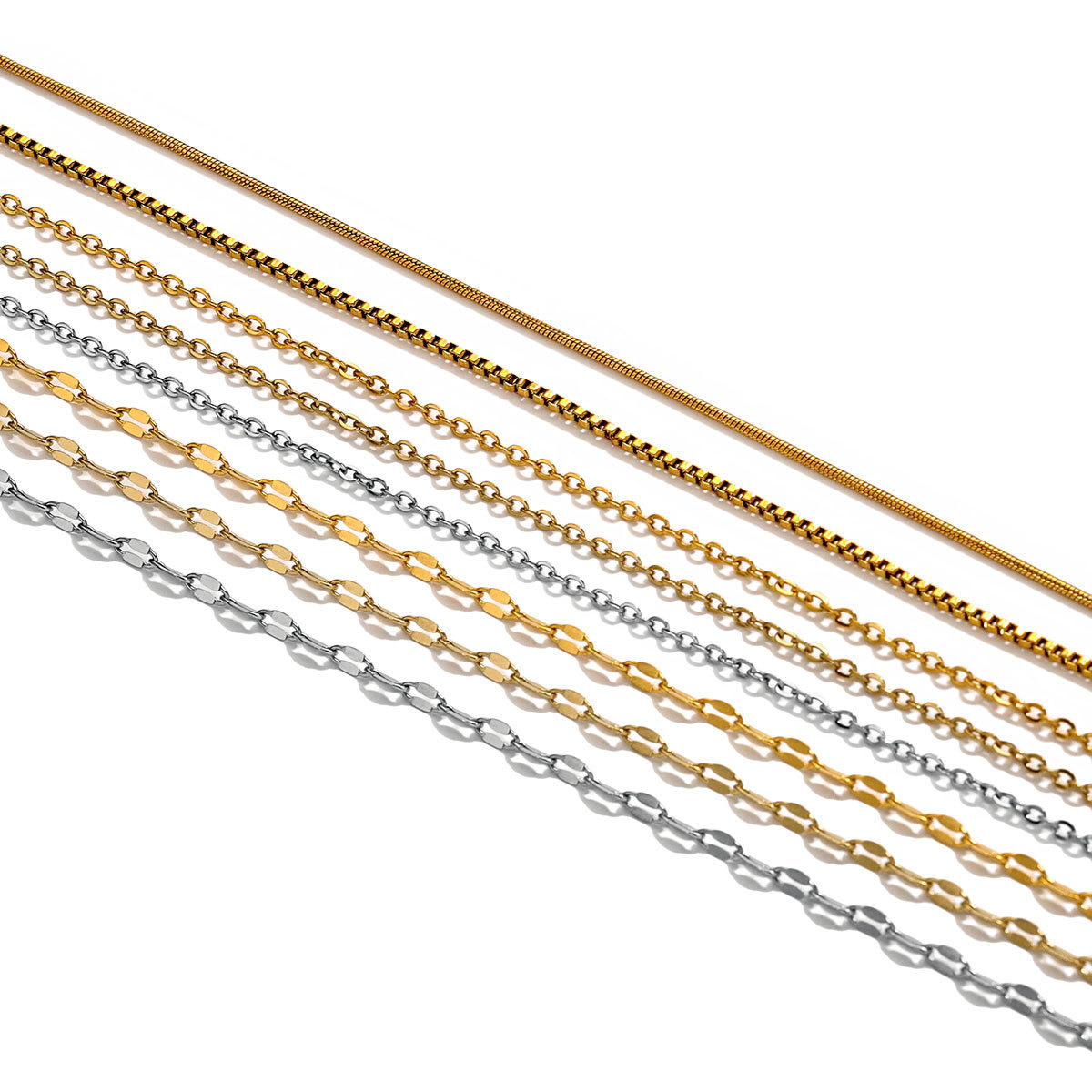 50 pcs/bag Stainless Steel Necklace Chain DIY Accessories