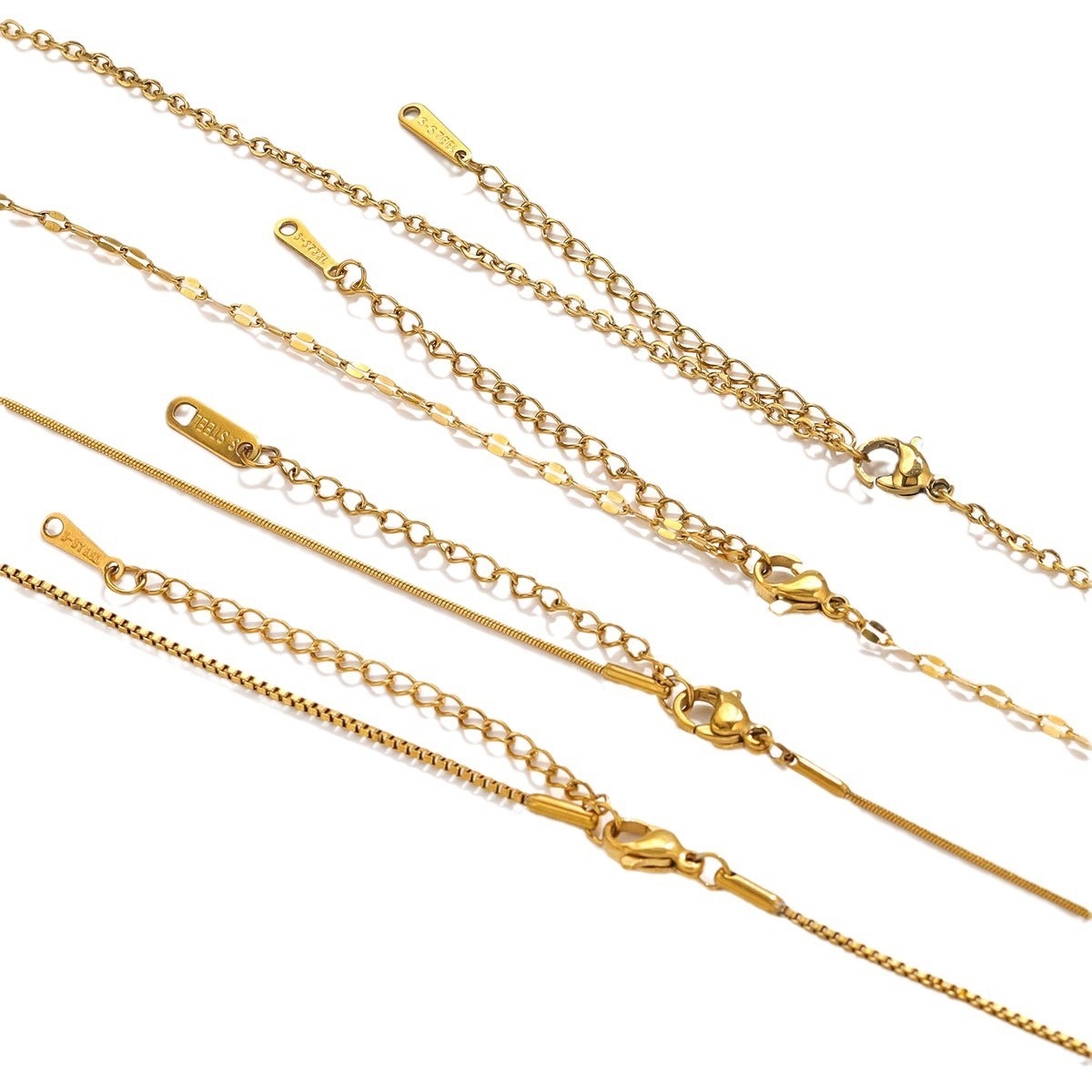 50 pcs/bag Stainless Steel Necklace Chain DIY Accessories