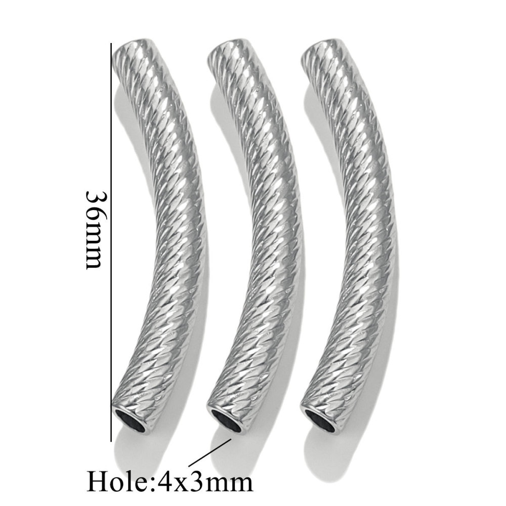 20 pcs/bag Stainless Steel Embossed Bend Tubing DIY Accessories