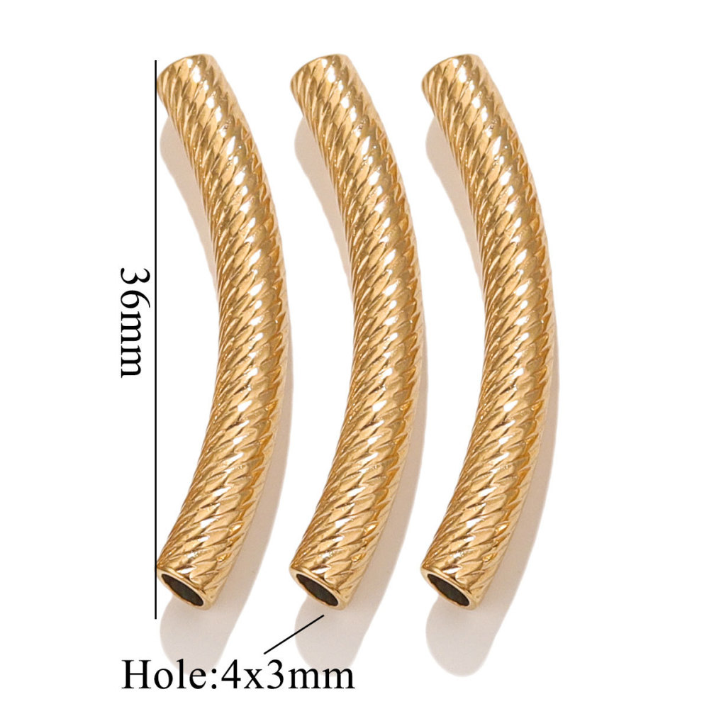 20 pcs/bag Stainless Steel Embossed Bend Tubing DIY Accessories