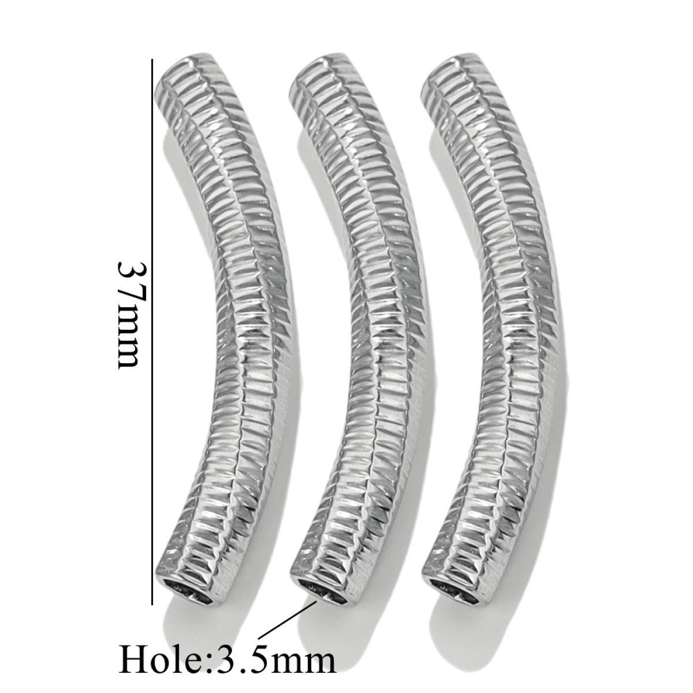 20 pcs/bag Stainless Steel Embossed Bend Tubing DIY Accessories