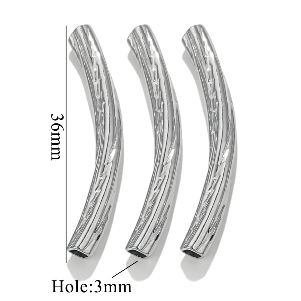 20 pcs/bag Stainless Steel Embossed Bend Tubing DIY Accessories