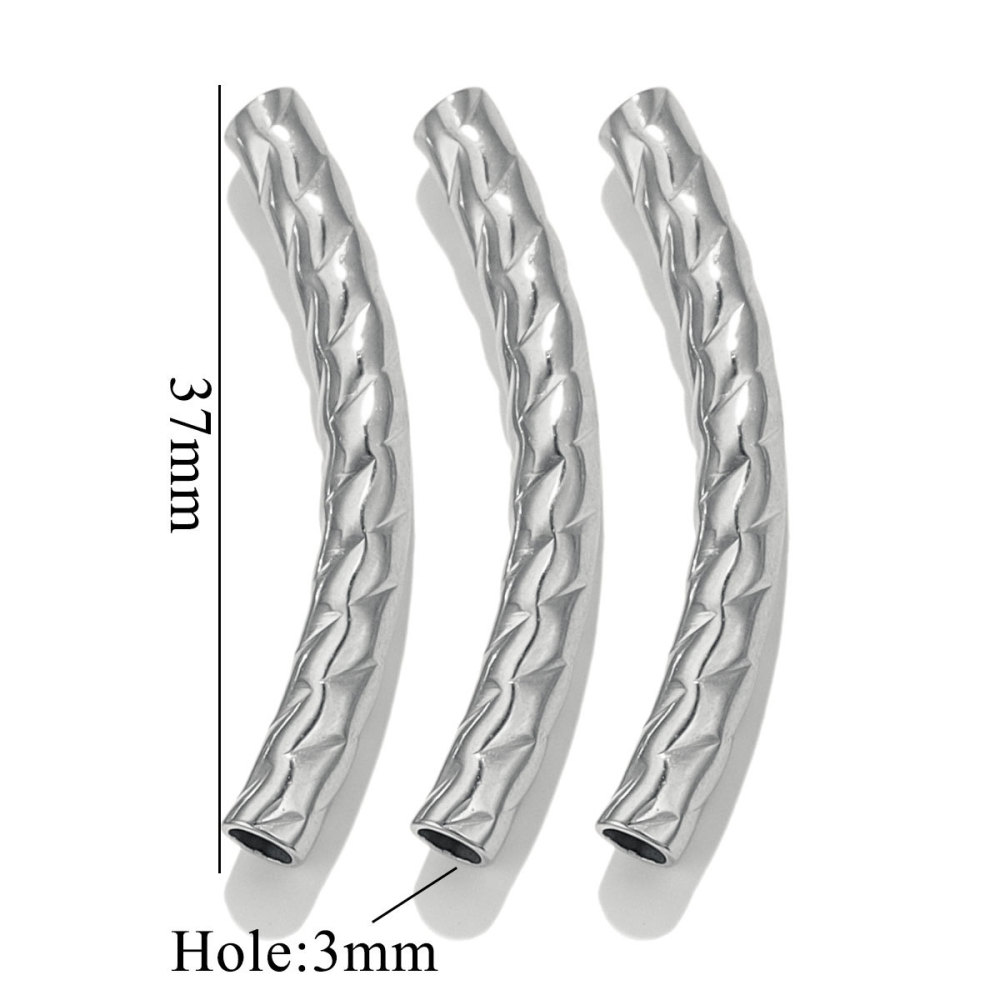 20 pcs/bag Stainless Steel Embossed Bend Tubing DIY Accessories