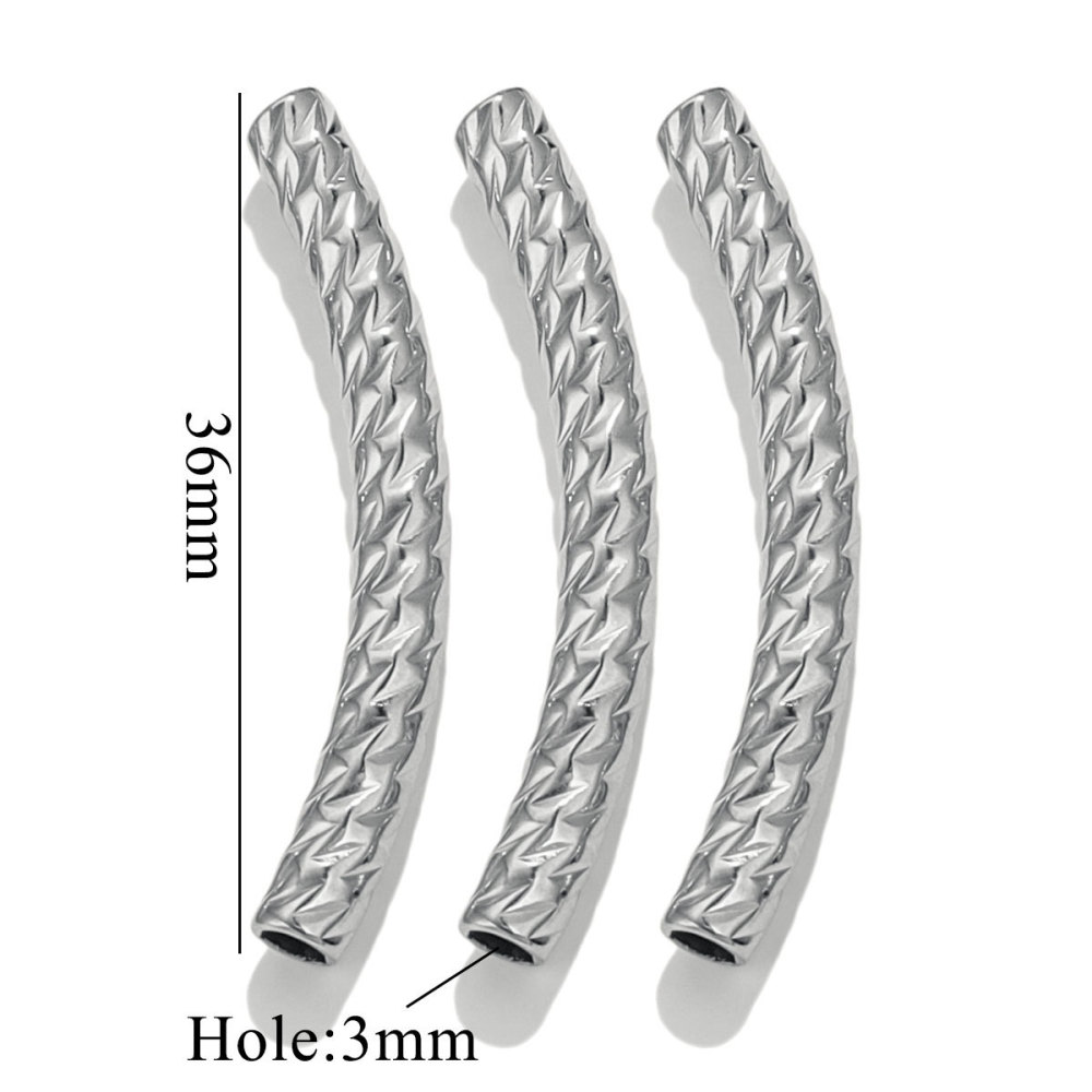 20 pcs/bag Stainless Steel Embossed Bend Tubing DIY Accessories