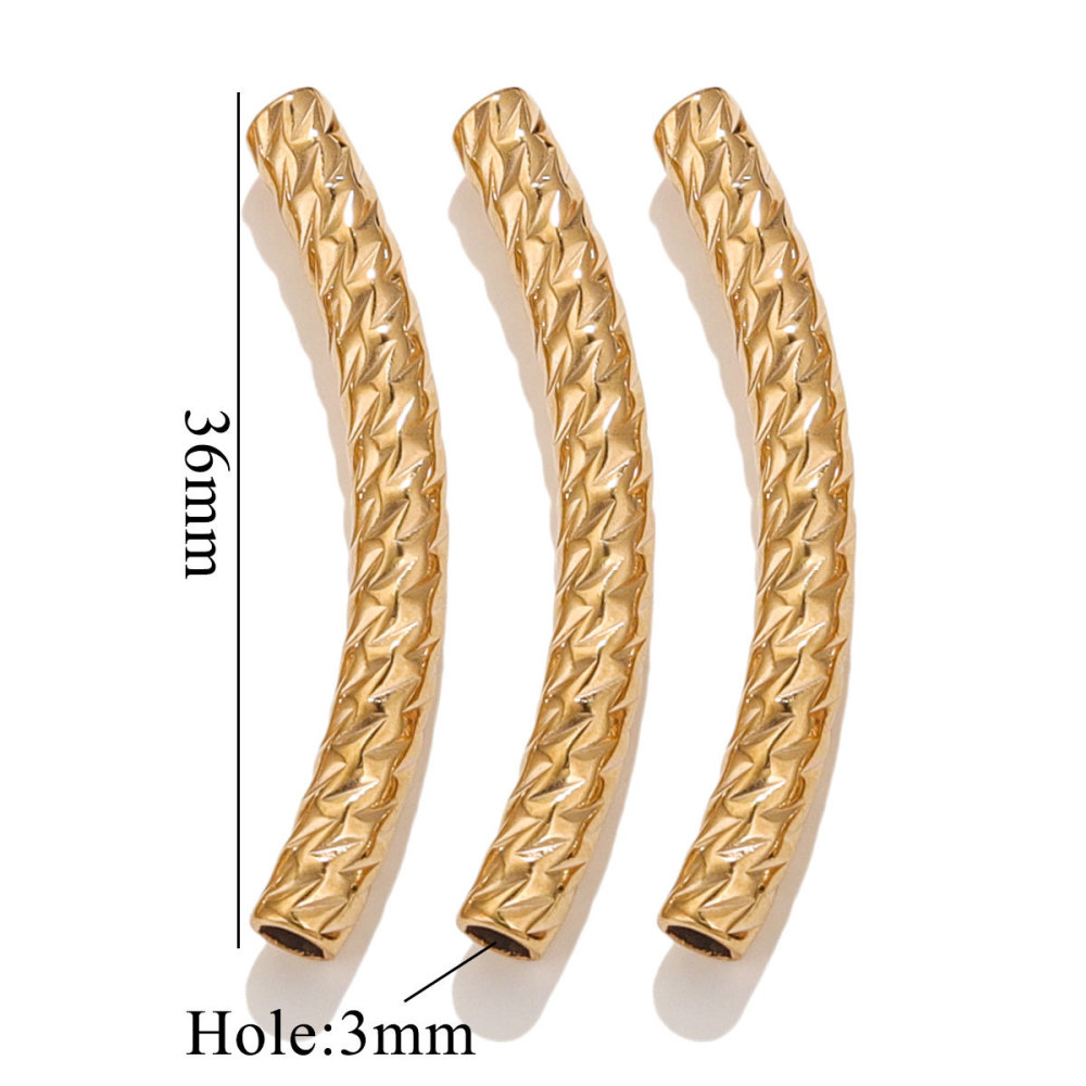 20 pcs/bag Stainless Steel Embossed Bend Tubing DIY Accessories