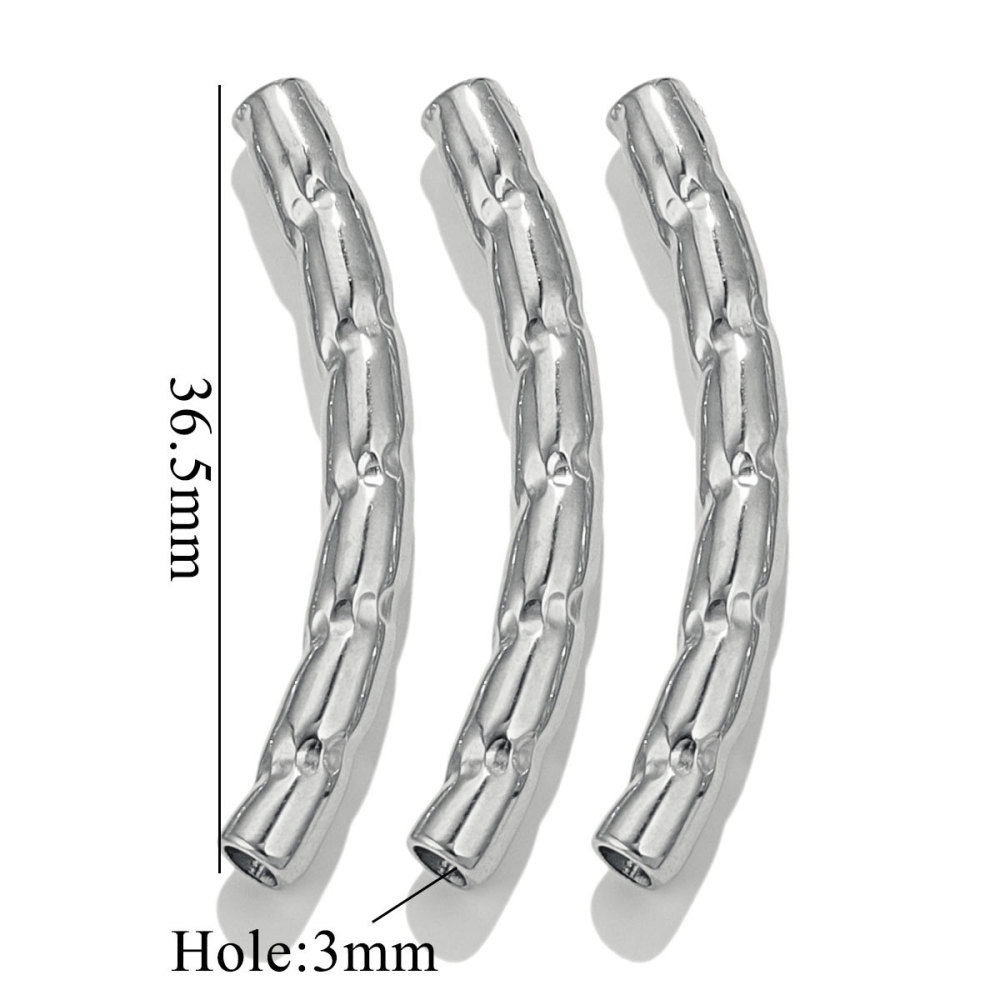 20 pcs/bag Stainless Steel Embossed Bend Tubing DIY Accessories