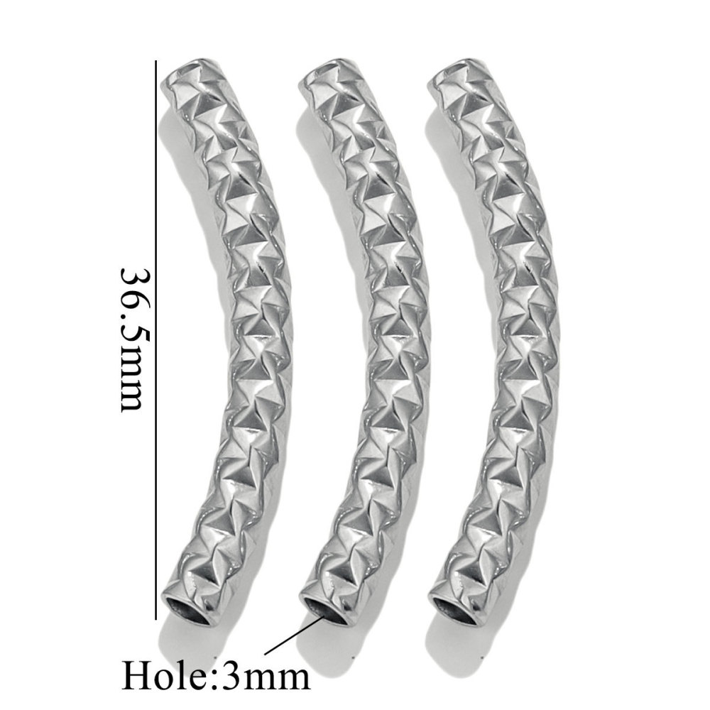 20 pcs/bag Stainless Steel Embossed Bend Tubing DIY Accessories