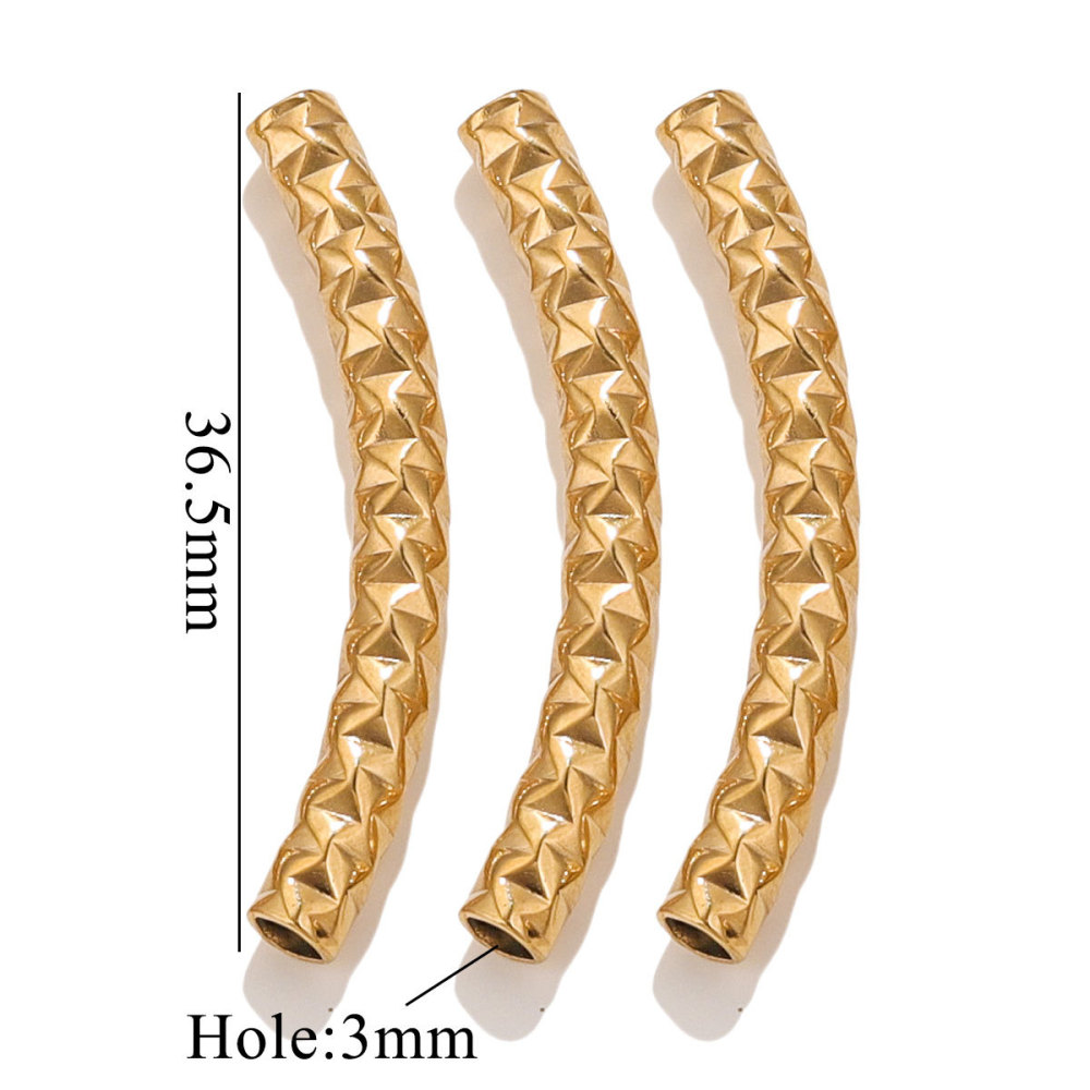 20 pcs/bag Stainless Steel Embossed Bend Tubing DIY Accessories