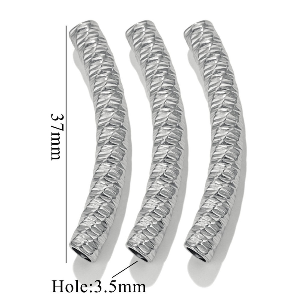 20 pcs/bag Stainless Steel Embossed Bend Tubing DIY Accessories