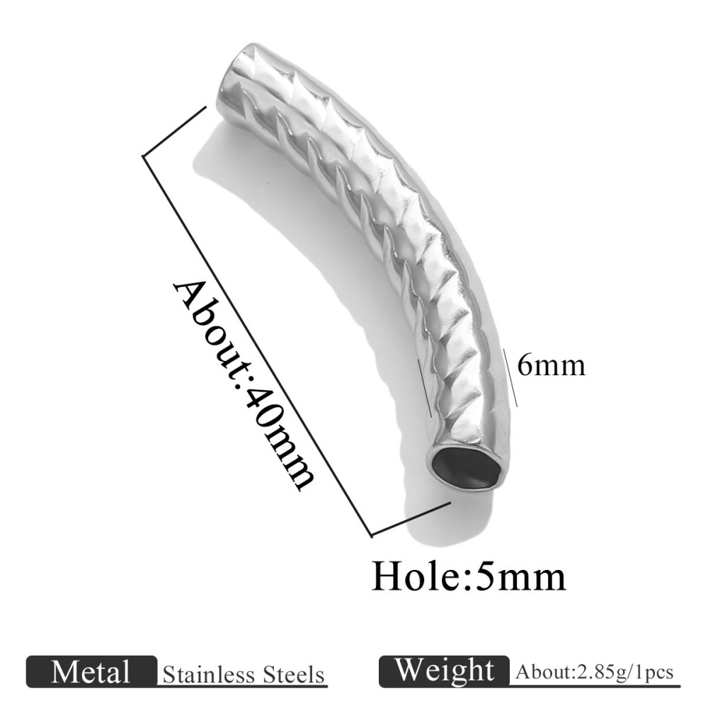 20 pcs/bag Stainless Steel Embossed Bend Tubing DIY Accessories