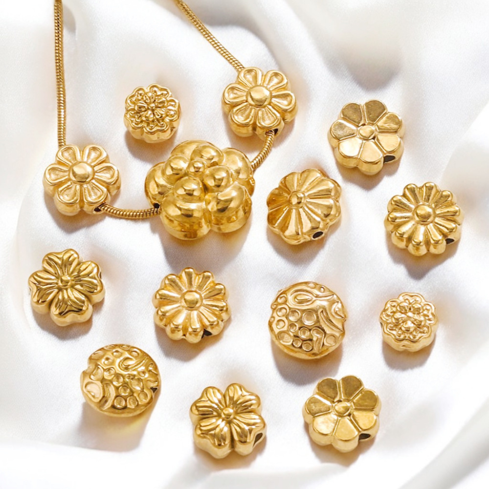 20 pcs/bag Stainless Steel Floret Spacers and Beads DIY Accessories
