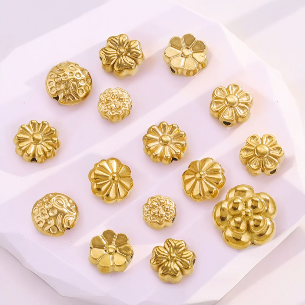 20 pcs/bag Stainless Steel Floret Spacers and Beads DIY Accessories