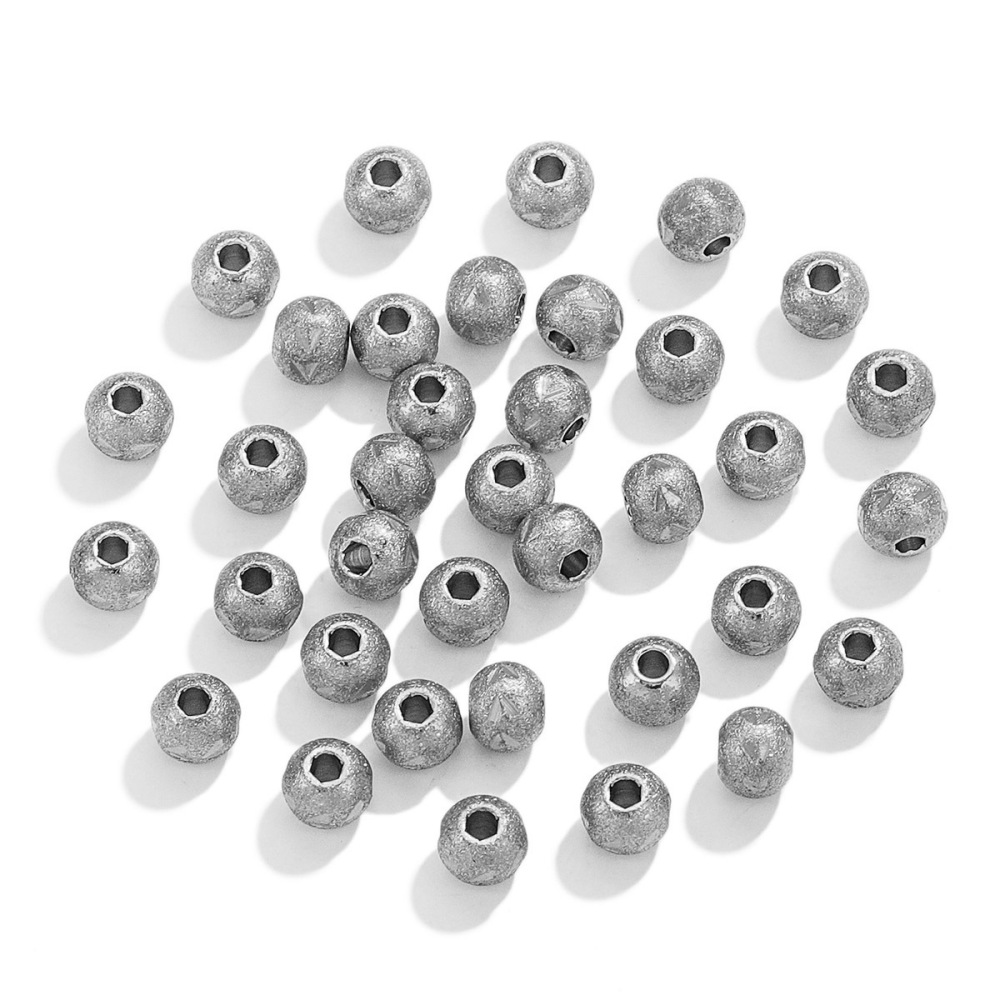 40 pcs/bag Stainless Steel Bracelet Spacer Waterproof Beads DIY Accessory