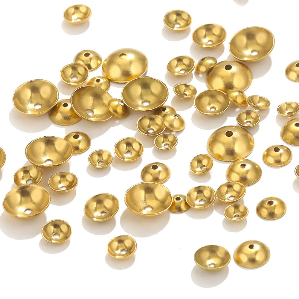 500 pcs/bag Stainless Steel Round Bead Cap Spacers 4-8mm DIY Accessory