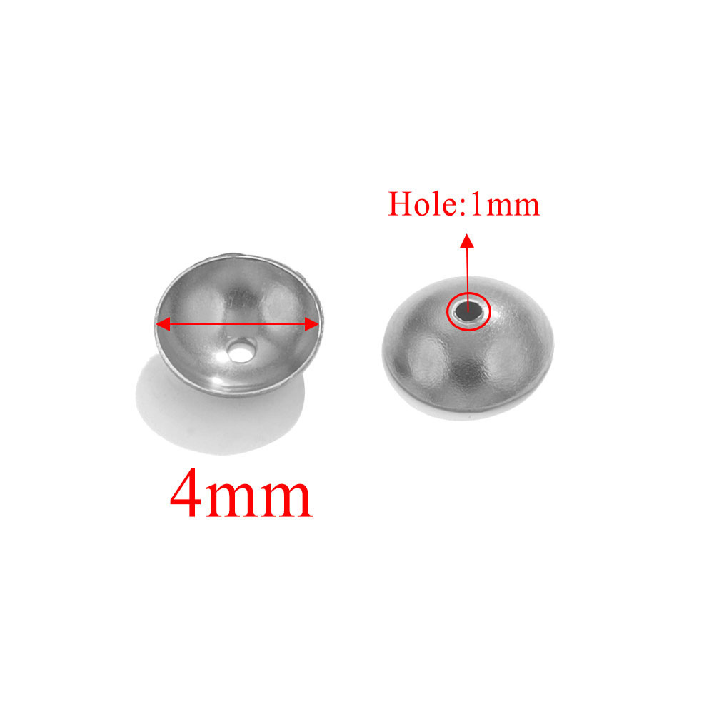 500 pcs/bag Stainless Steel Round Bead Cap Spacers 4-8mm DIY Accessory