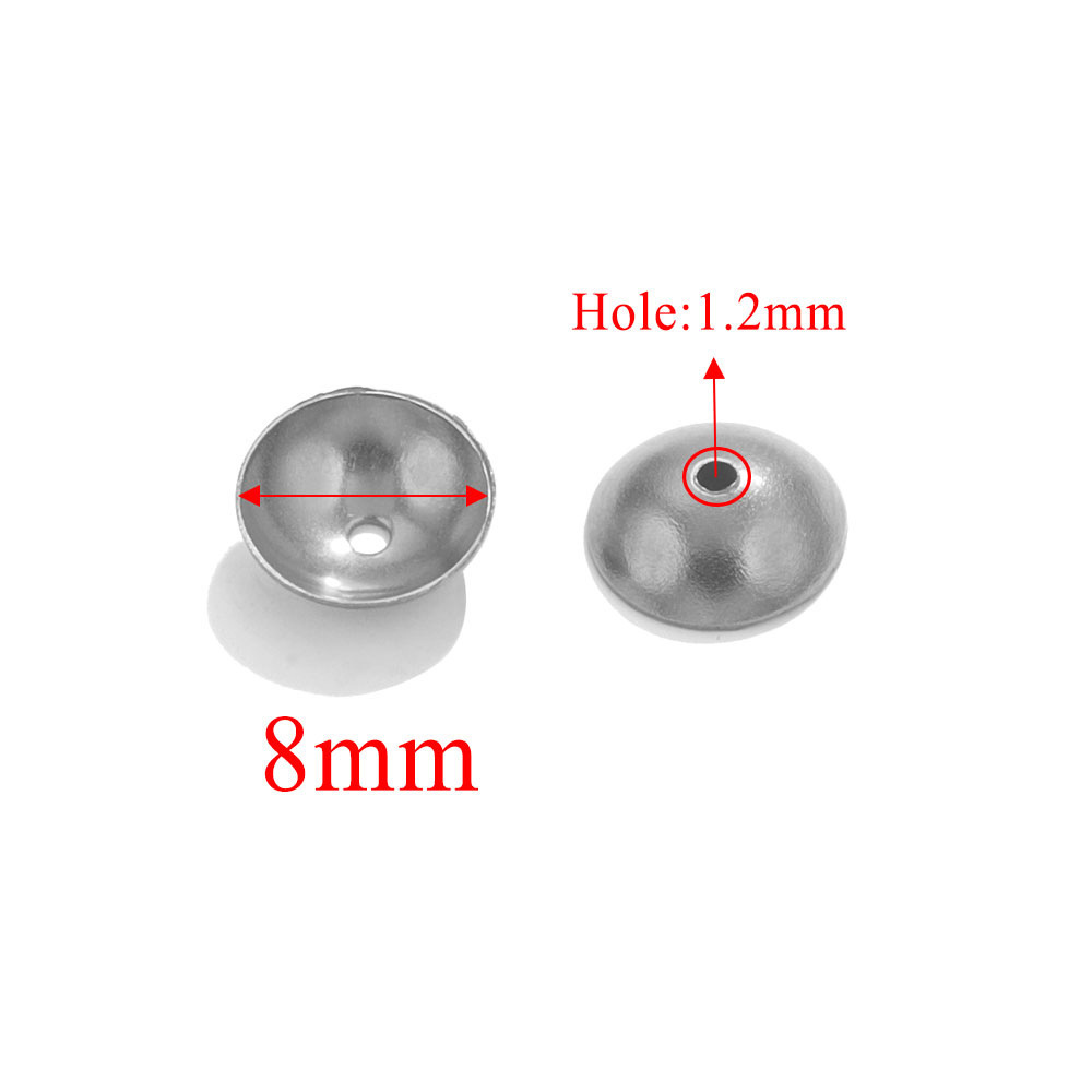 500 pcs/bag Stainless Steel Round Bead Cap Spacers 4-8mm DIY Accessory