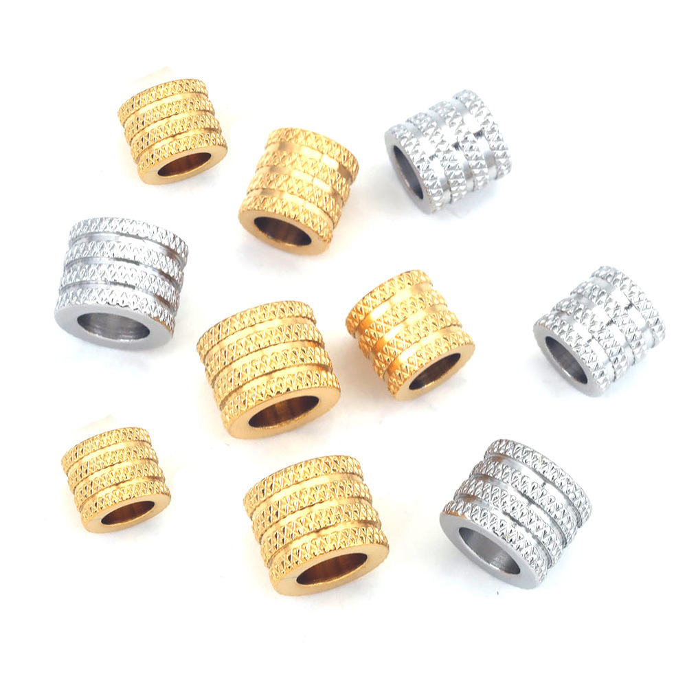 60 pcs/bag Stainless Steel Reticulated Beads, Tube Beads, DIY Accessories