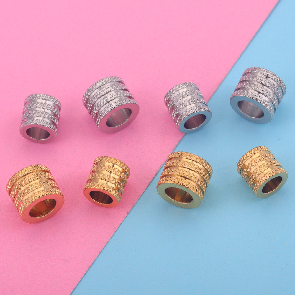 60 pcs/bag Stainless Steel Reticulated Beads, Tube Beads, DIY Accessories