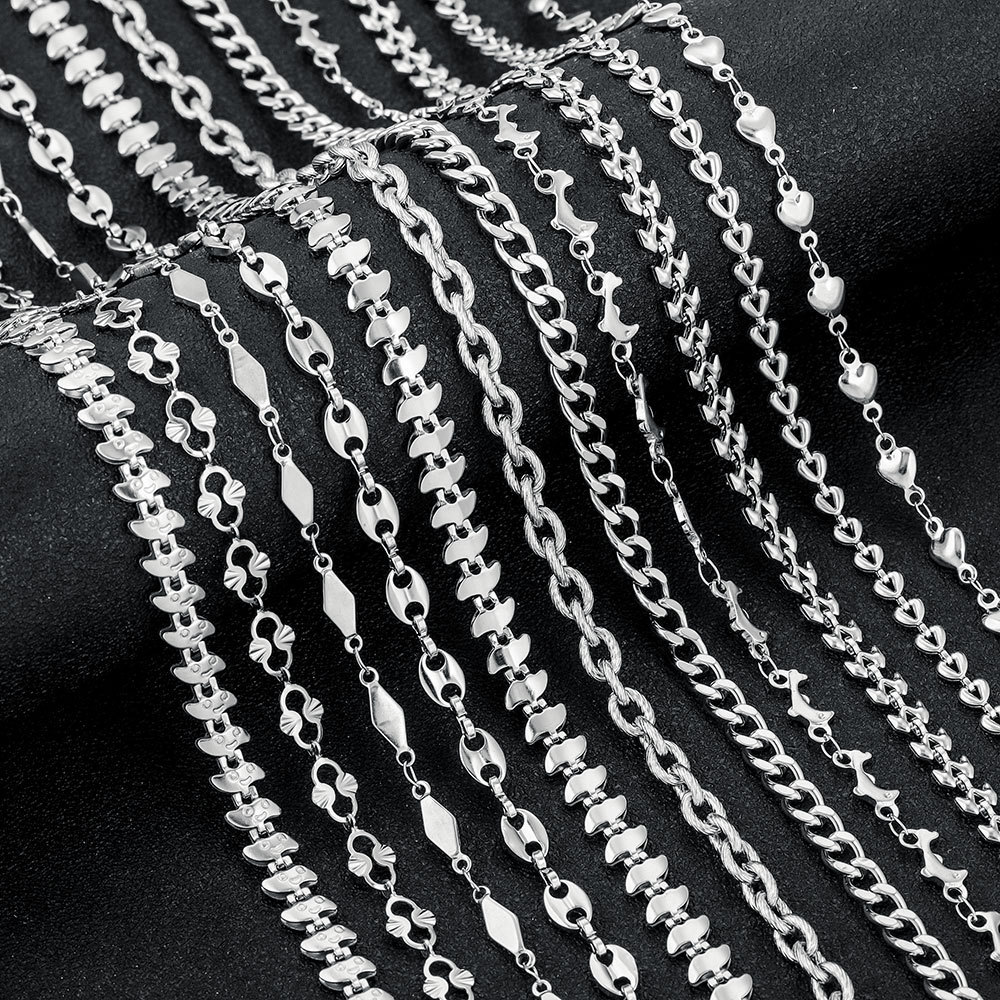 5m/bag Stainless Steel Handmade Chains, Various DIY Accessories