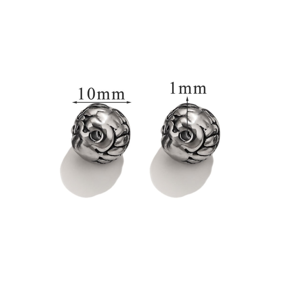 20 pcs/bag Stainless Steel Vintage Blackened Six-Character Mantra Beads DIY Accessories