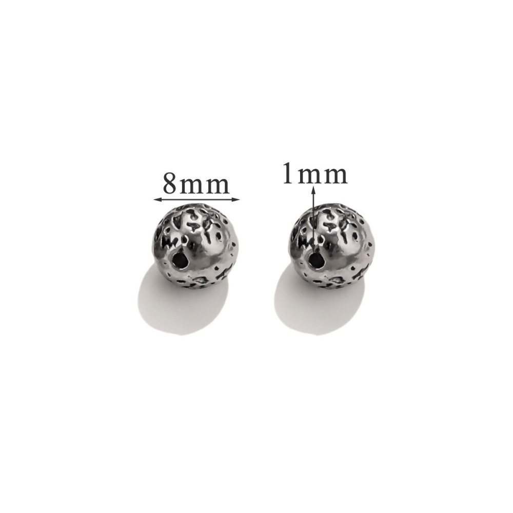 20 pcs/bag Stainless Steel Vintage Blackened Six-Character Mantra Beads DIY Accessories
