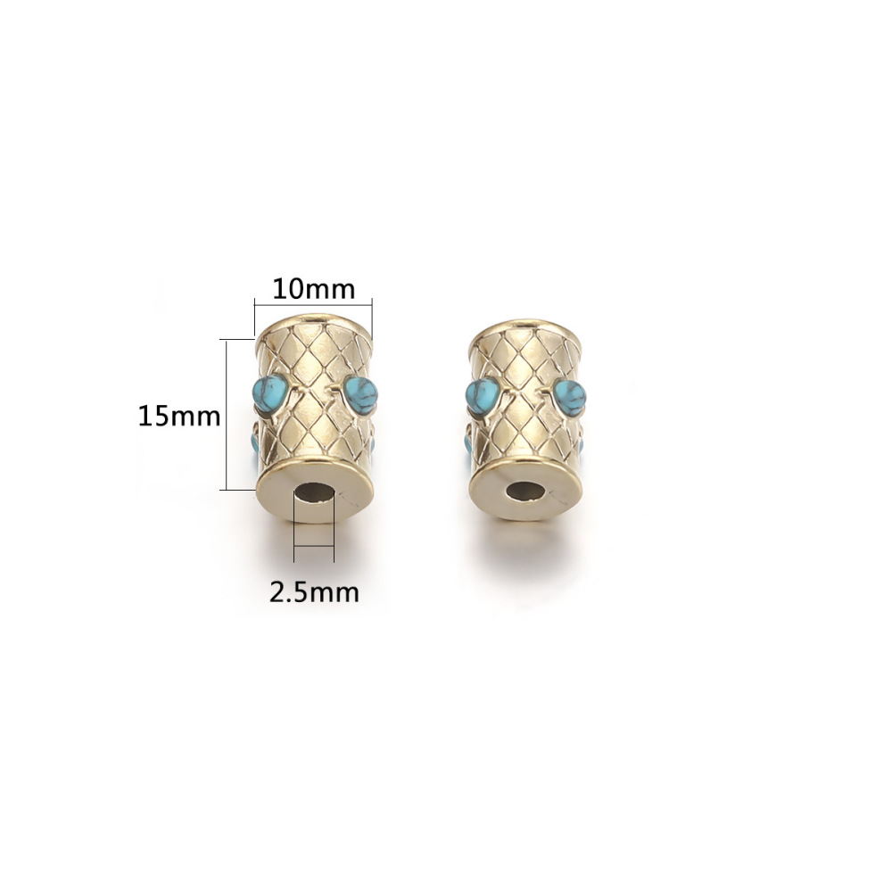4 pcs/bag Stainless Steel Stone Spacer Beads DIY Accessories
