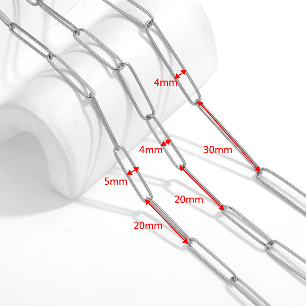 5m/bag Stainless Steel Oval Chain DIY Accessory