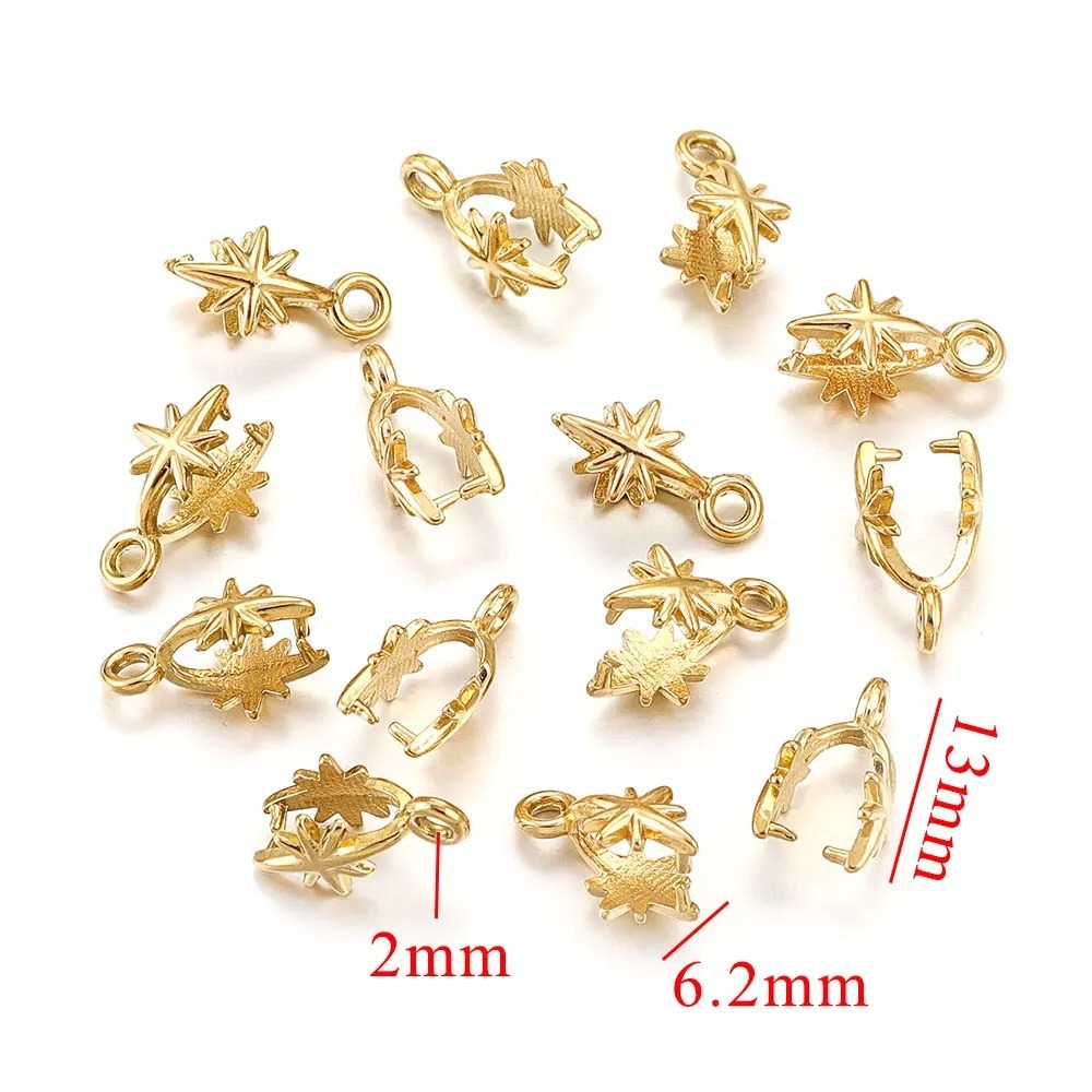 20 pcs/bag Stainless Steel Cast Jade Pendant Clip Clasp Melon Seed Clasp DIY Accessories