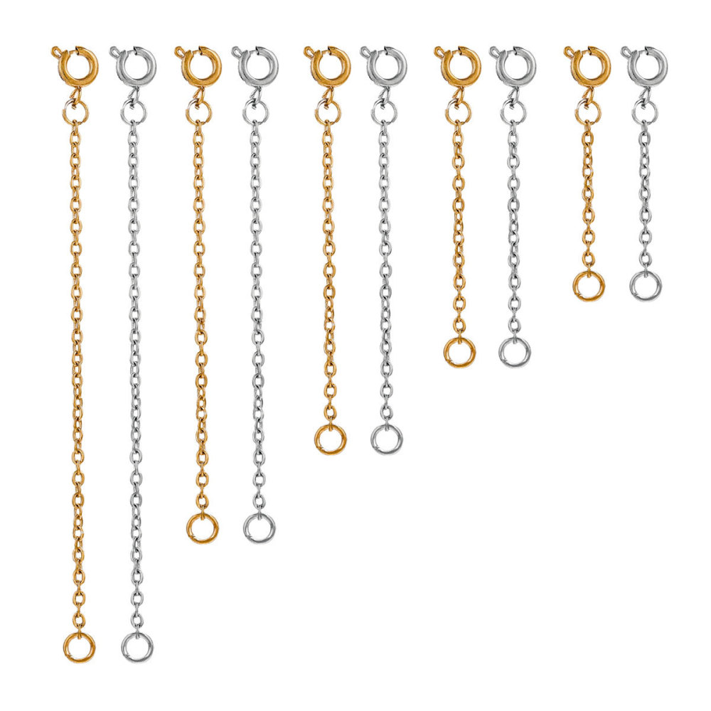 50 pcs/bag Stainless Steel Spring Buckle Extender Chain DIY Accessory