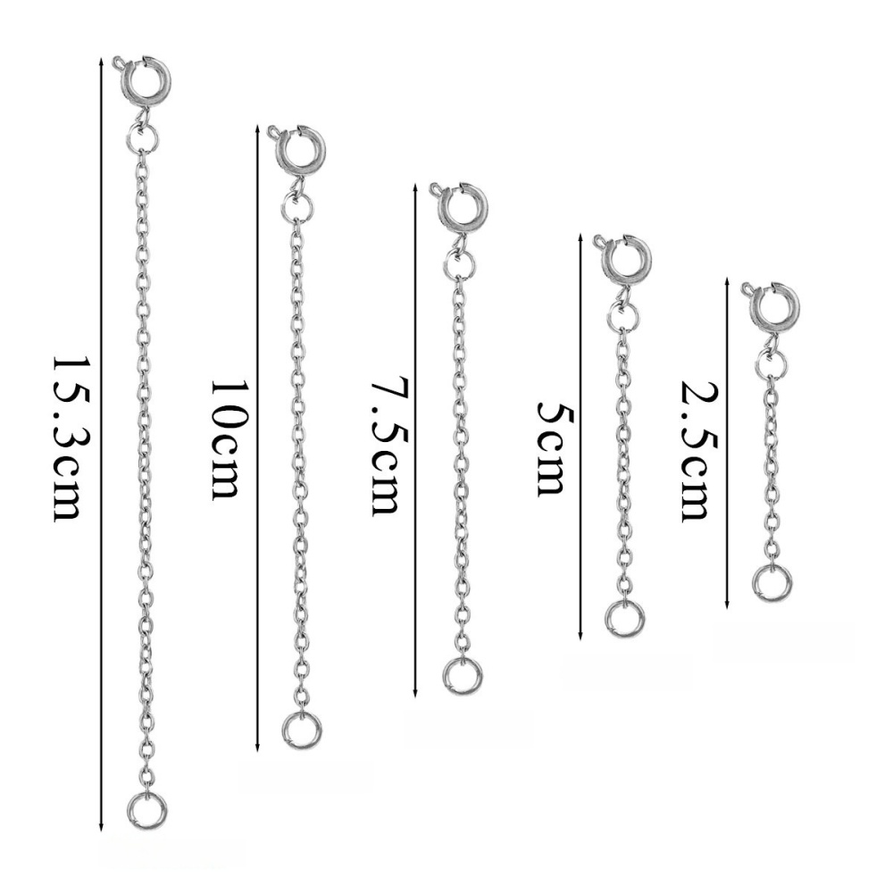50 pcs/bag Stainless Steel Spring Buckle Extender Chain DIY Accessory