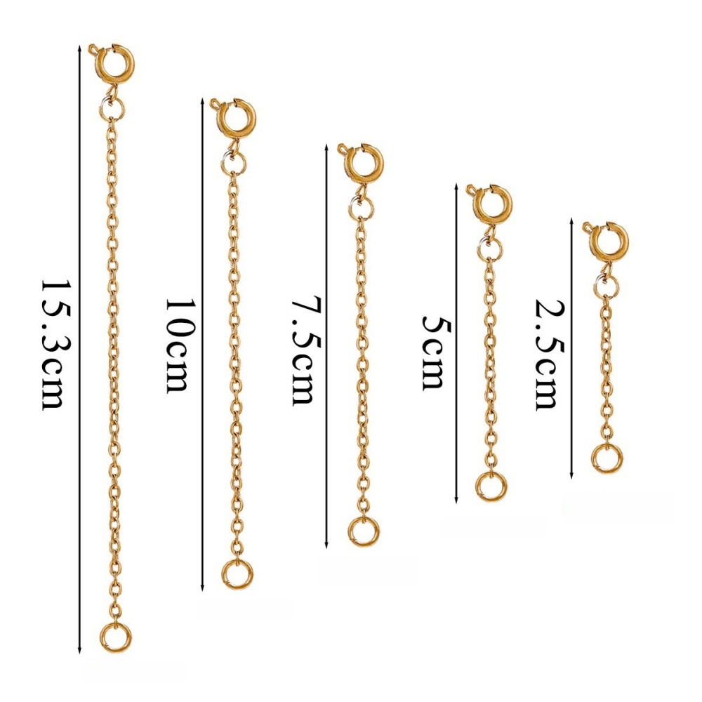 50 pcs/bag Stainless Steel Spring Buckle Extender Chain DIY Accessory