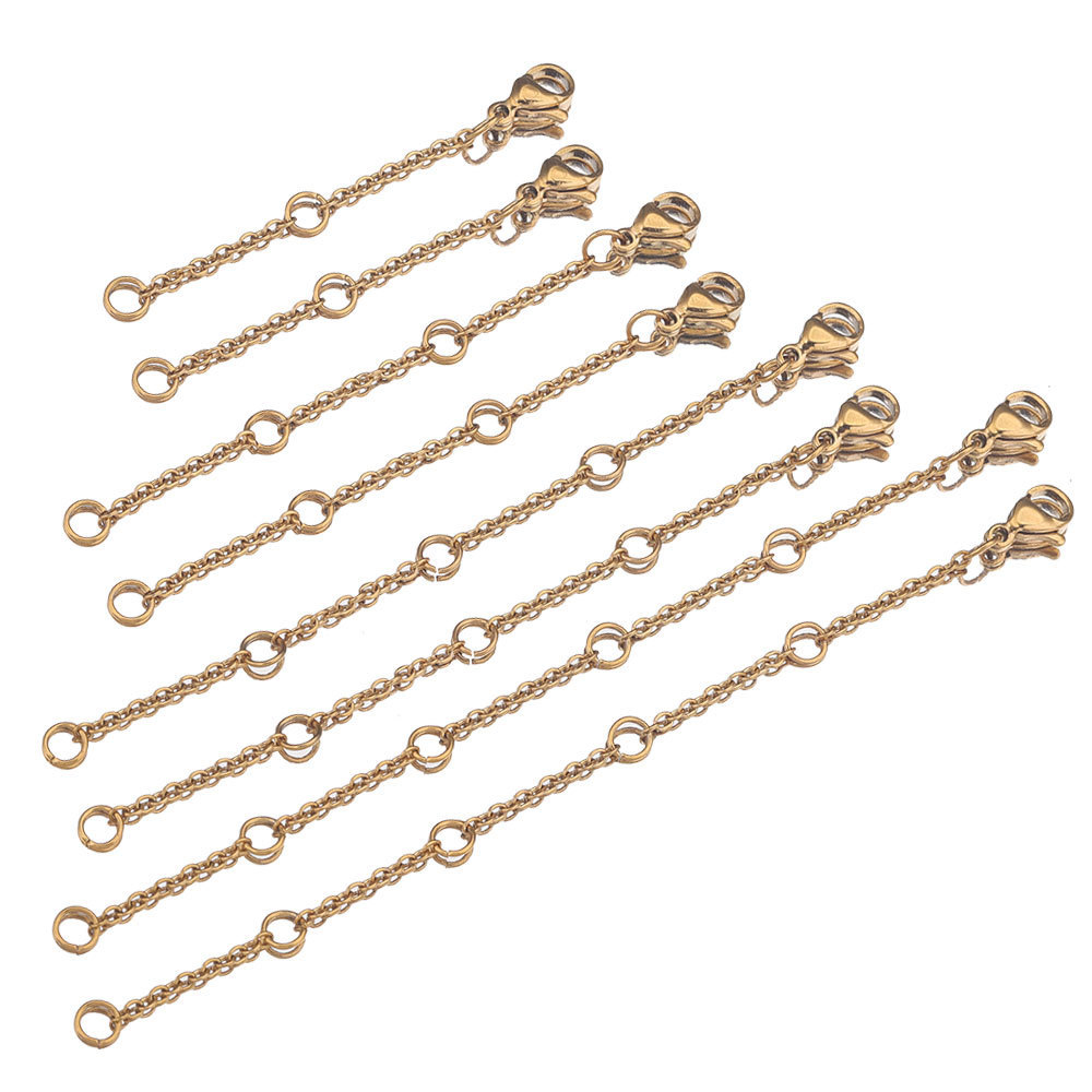 50 pcs/bag Stainless Steel Lobster Clasp Extender Chain DIY Accessory