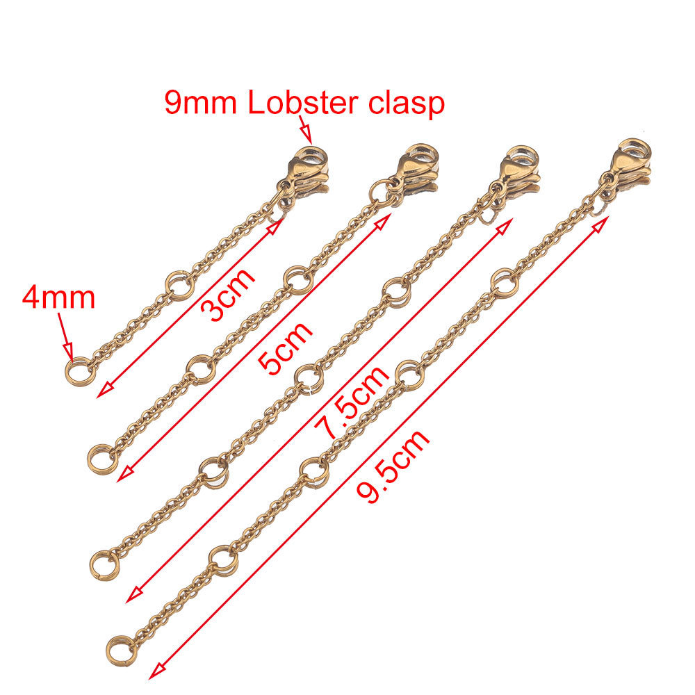 50 pcs/bag Stainless Steel Lobster Clasp Extender Chain DIY Accessory