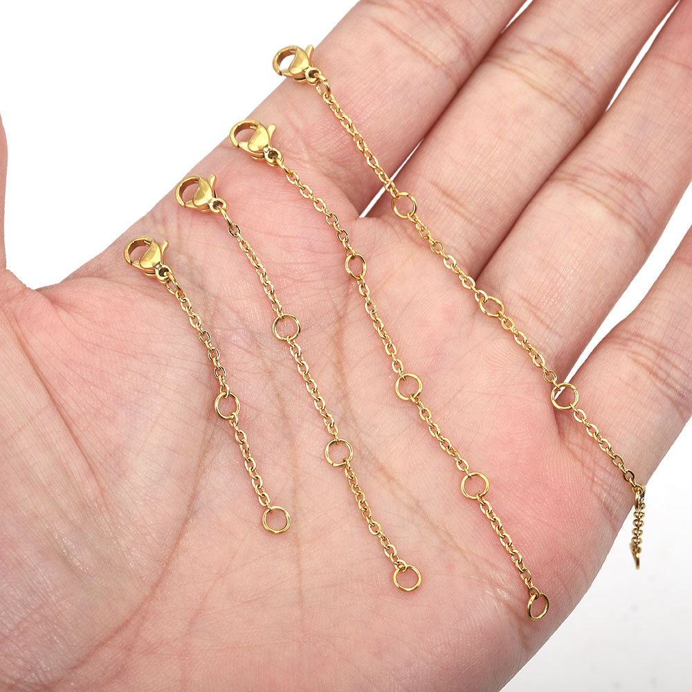 50 pcs/bag Stainless Steel Lobster Clasp Extender Chain DIY Accessory