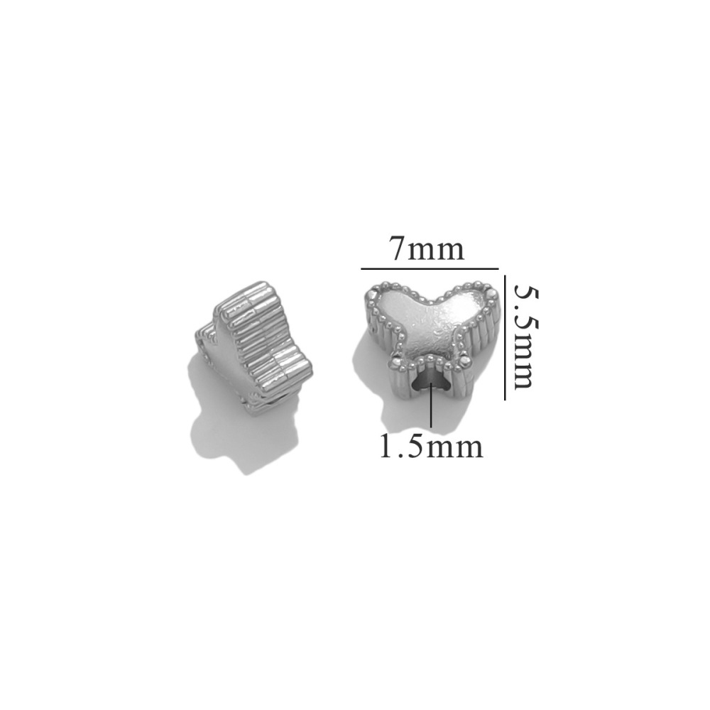 50 pcs/bag Stainless Steel Spacer Beads in Various Shapes for DIY Accessories