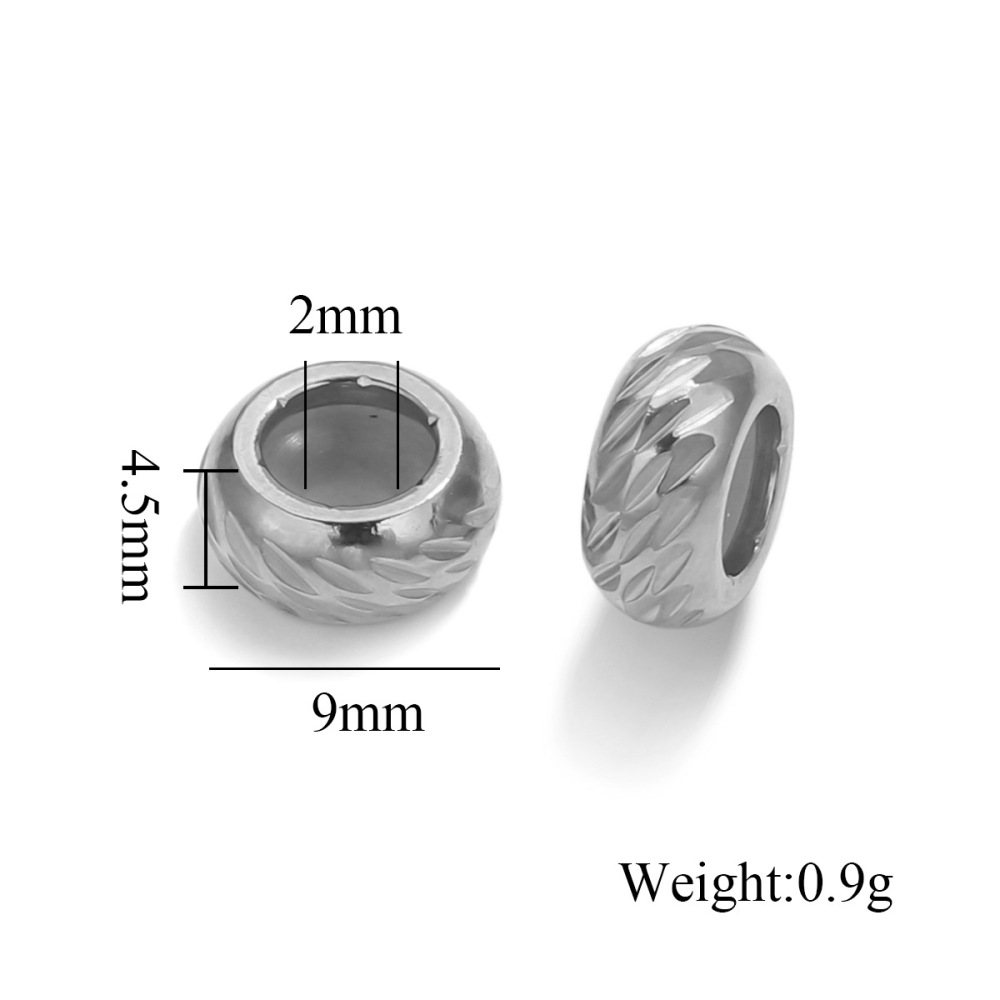 50 pcs/bag Stainless Steel Triple-Pattern Silicone Spacer Beads DIY Accessories