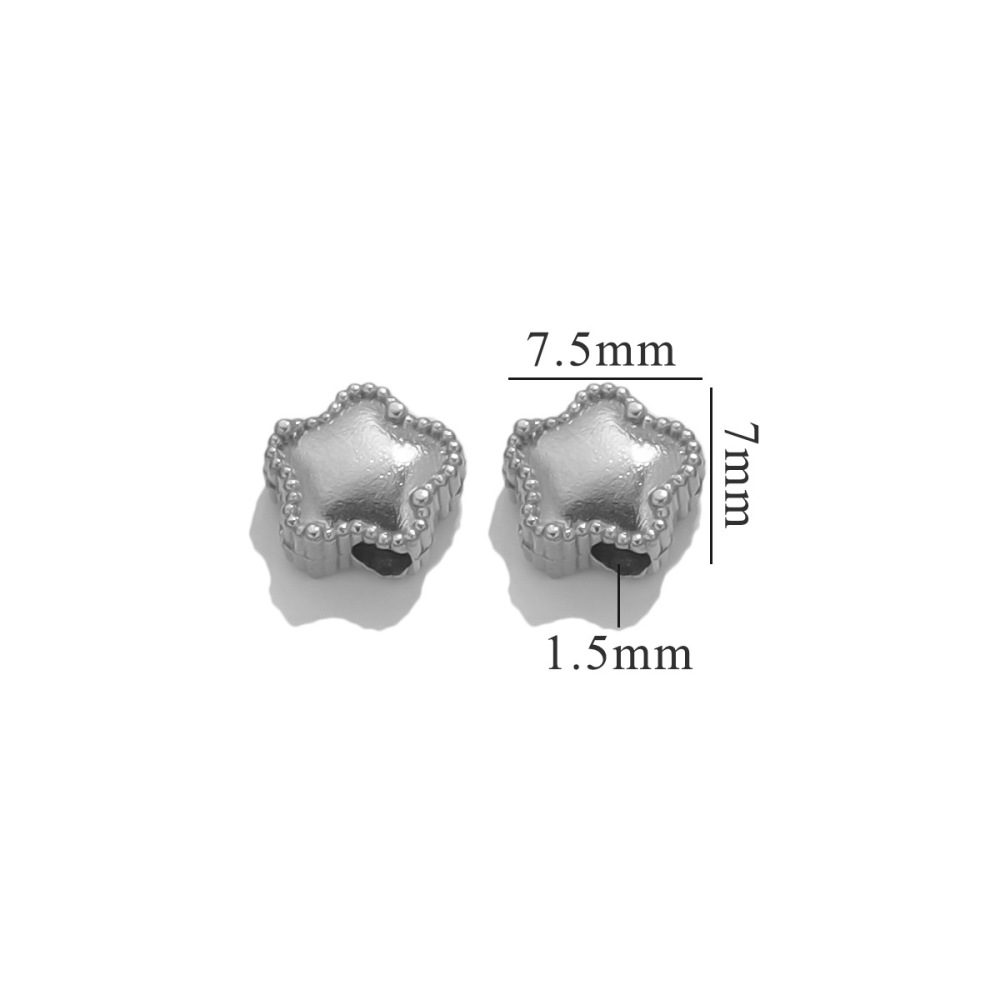 50 pcs/bag Stainless Steel Spacer Beads in Various Shapes for DIY Accessories